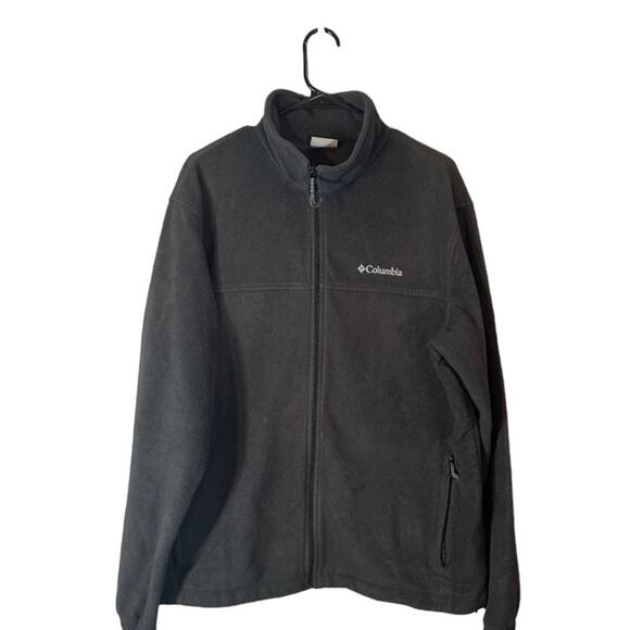 Columbia Gray High Neck Full Zip Adjustable Waist Fleece Jacket Women Sz XL - Picture 1 of 9